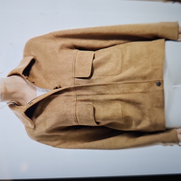 NWT Max Studio Utilatarian Zip/Button Closure Faux Suede Jacket XL Camel - Picture 1 of 14
